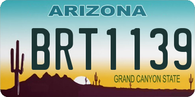 AZ license plate BRT1139