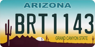 AZ license plate BRT1143