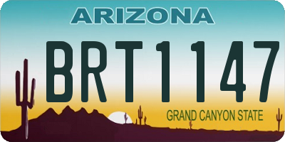 AZ license plate BRT1147