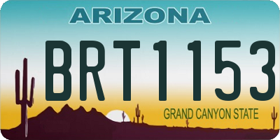 AZ license plate BRT1153