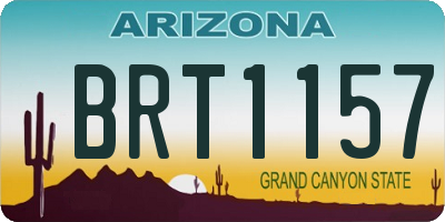 AZ license plate BRT1157
