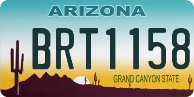 AZ license plate BRT1158