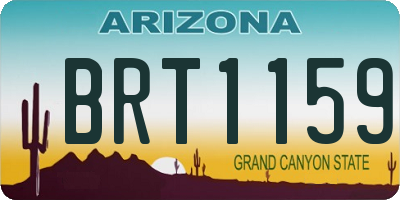 AZ license plate BRT1159