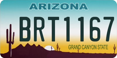 AZ license plate BRT1167