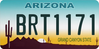 AZ license plate BRT1171