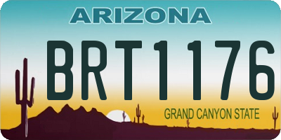 AZ license plate BRT1176