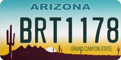 AZ license plate BRT1178