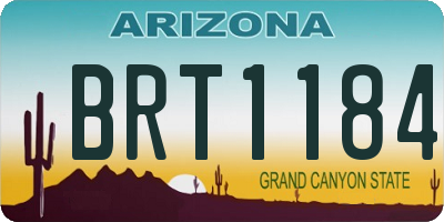 AZ license plate BRT1184