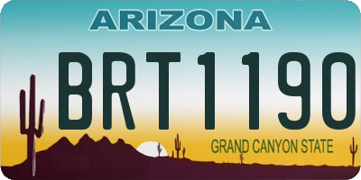 AZ license plate BRT1190