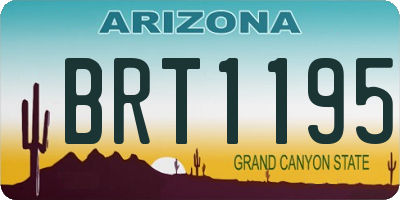 AZ license plate BRT1195