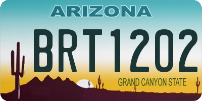 AZ license plate BRT1202