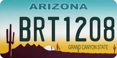 AZ license plate BRT1208