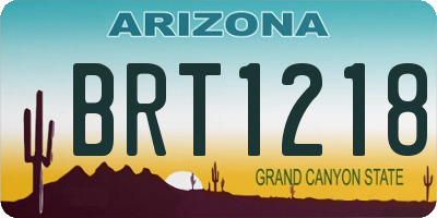 AZ license plate BRT1218