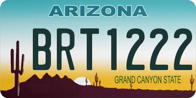AZ license plate BRT1222