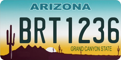 AZ license plate BRT1236
