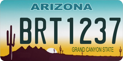 AZ license plate BRT1237