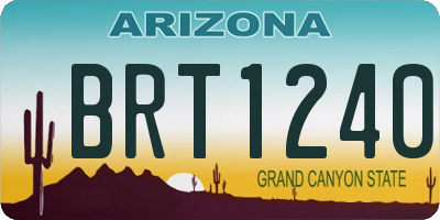 AZ license plate BRT1240