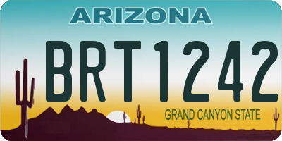 AZ license plate BRT1242