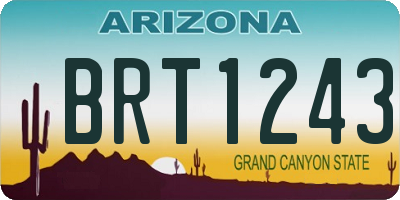 AZ license plate BRT1243