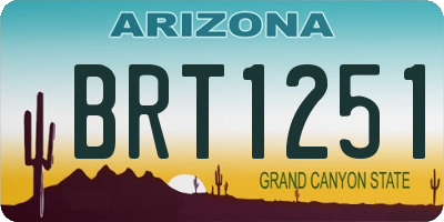 AZ license plate BRT1251
