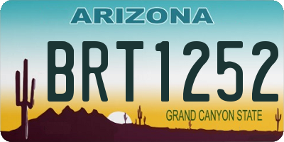 AZ license plate BRT1252