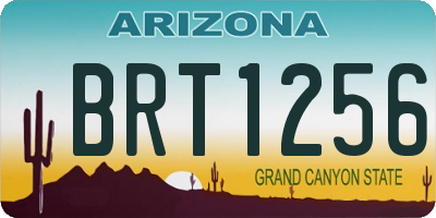 AZ license plate BRT1256