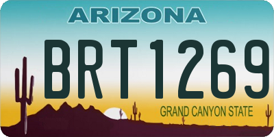 AZ license plate BRT1269