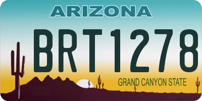 AZ license plate BRT1278