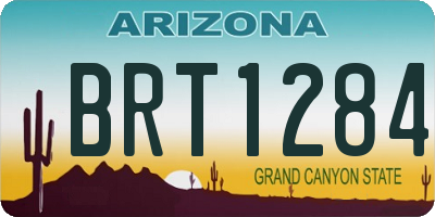 AZ license plate BRT1284