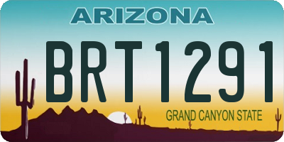 AZ license plate BRT1291