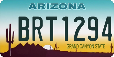 AZ license plate BRT1294