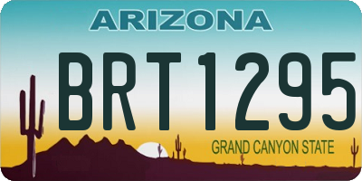 AZ license plate BRT1295
