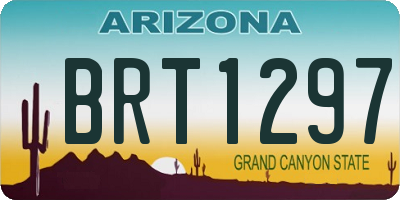 AZ license plate BRT1297