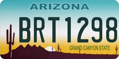 AZ license plate BRT1298