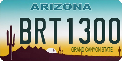 AZ license plate BRT1300