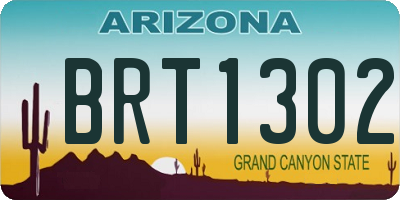 AZ license plate BRT1302