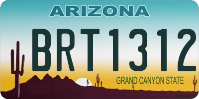 AZ license plate BRT1312