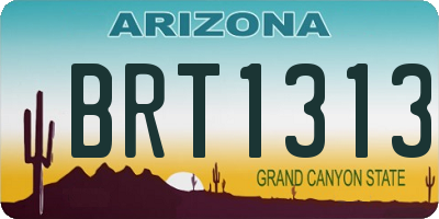 AZ license plate BRT1313