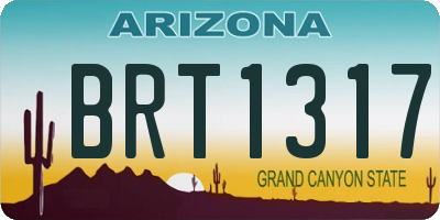 AZ license plate BRT1317