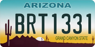 AZ license plate BRT1331