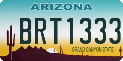 AZ license plate BRT1333