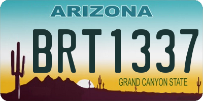 AZ license plate BRT1337