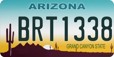 AZ license plate BRT1338