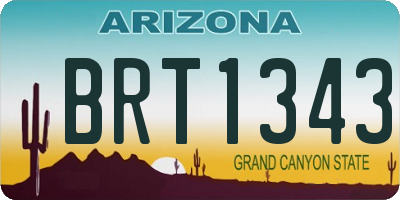 AZ license plate BRT1343