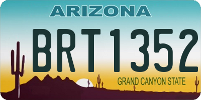 AZ license plate BRT1352