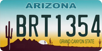 AZ license plate BRT1354