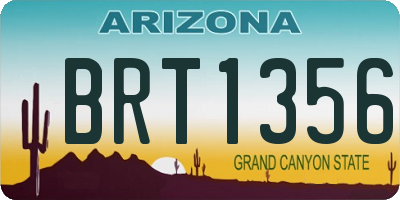 AZ license plate BRT1356