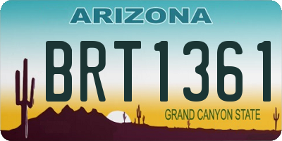 AZ license plate BRT1361