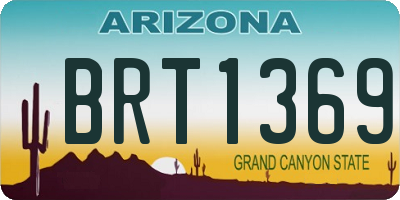 AZ license plate BRT1369