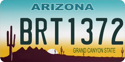 AZ license plate BRT1372